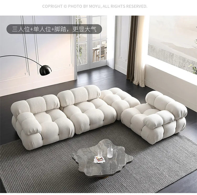 Designer Sofa Italian Style White Elastic Luxury Anti Slip Decorative Pillows Couch Miniature Puff Asiento Indoor Furniture