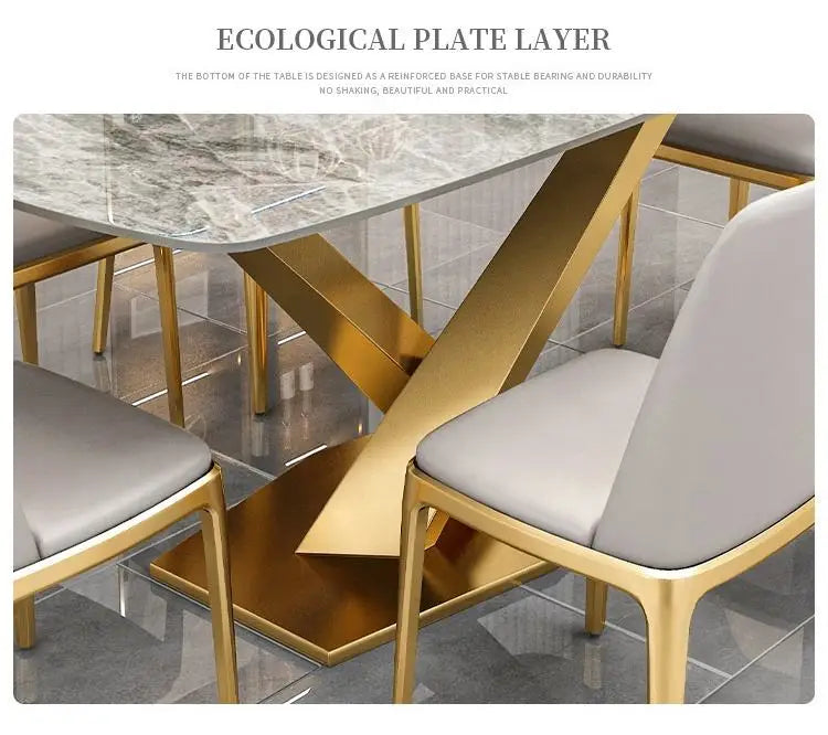 Luxury marble rectangular dining table  modern dining tables dining room furniture table and chair