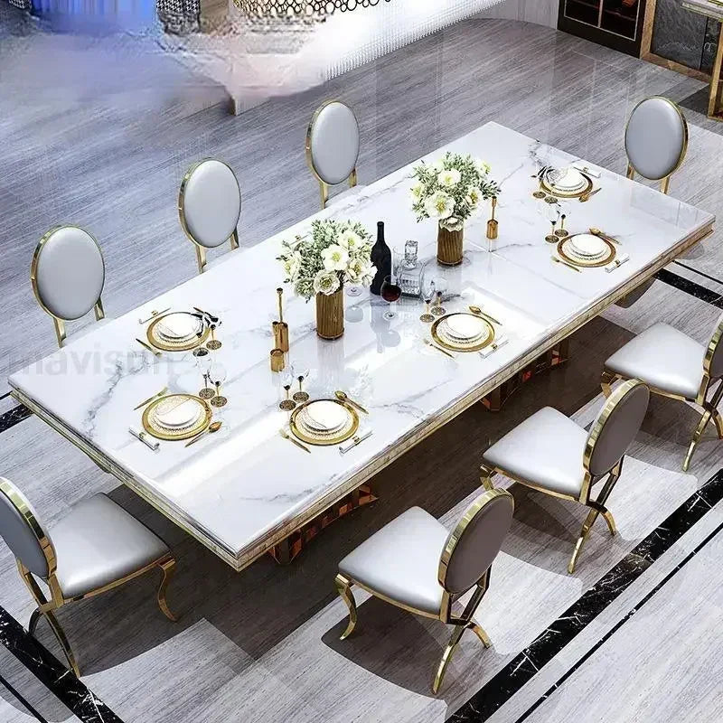 Luxury Modern Dining Table Chair Marble Desk Mobile Kitchen Tables Console Dining Table Mobile Table A Manger Home Furnitures