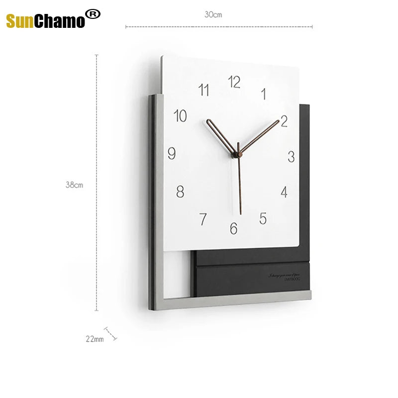 Square Living Room Nordic Light Luxury Clock Clock Wall Modern Minimalist Personality Mute Art Office Decor Home Decoration