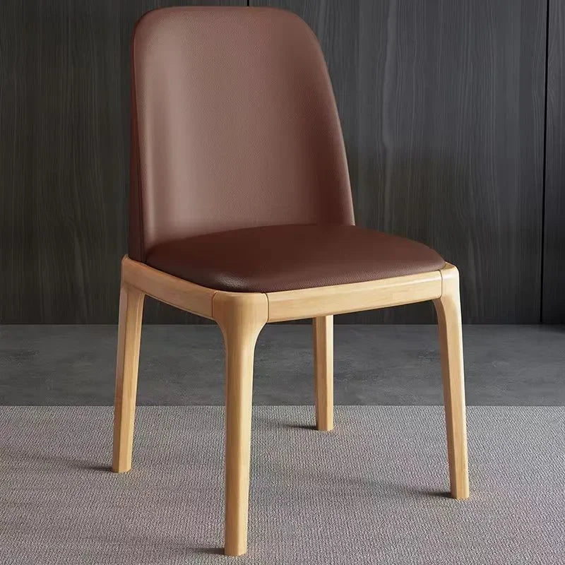 Solid Wood Nordic Dining Chair Home Light Luxury High-end Comfortable Chair Back Stool Simple Hotel Restaurant Octagonal Chair