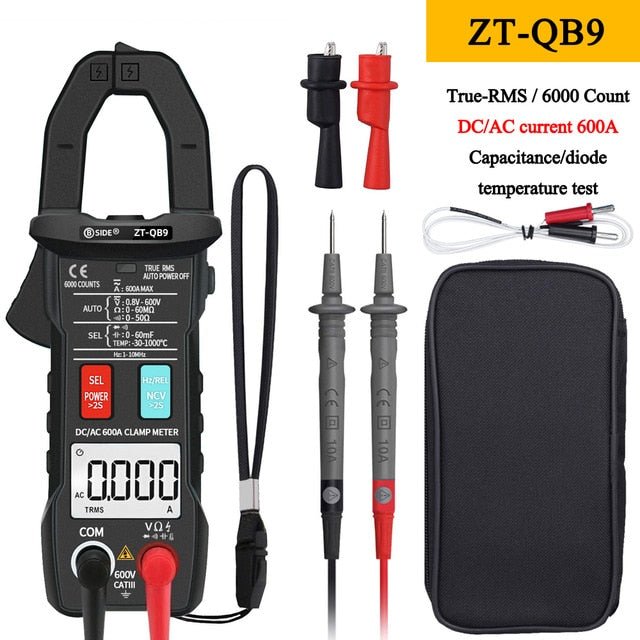 Digital Clamp Meter 600A Current True RMS Smart Plier ammeter Auto Rang 6000 Multimeter DC AC Voltage Hz Ohm NCV Tester-1