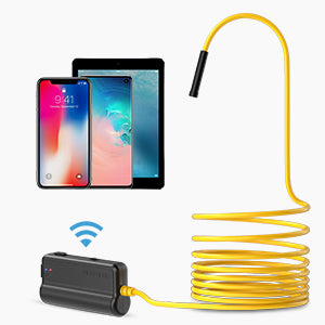 8.5mm WIFI Endoscope 5.0MP Zoom Camera IP67 Waterproof Inspection Borescope for Android iOS PC 6 LEDs Adjustable-0